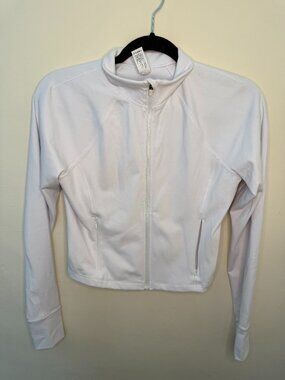 Slim Fitted White Full Zip Jacket – 90 Degree, Size S